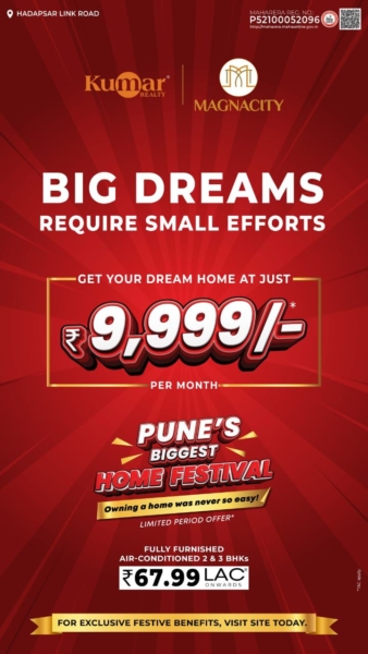 1 bhk , 2 bhk, 3 bhk flats for sale in kumar magna city solapur road, manjari pune