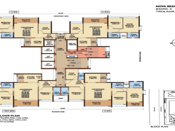 2 bhk, 2.5 bhk, 3.bhk, 3.5 bhk, 4 bhk flats for sale in Nova Residency Magarpatta City Pune