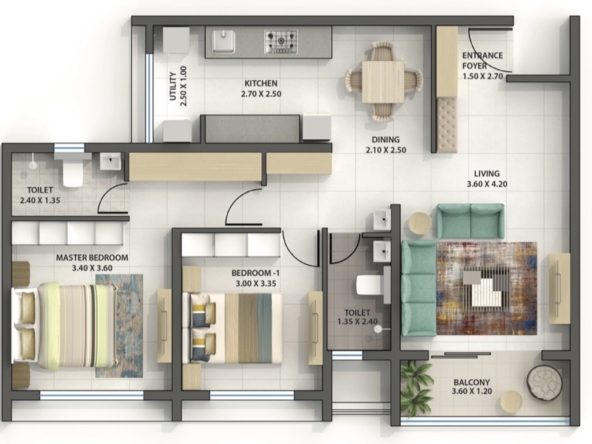 2 bhk flat for sale in saajgiri nanded city pune