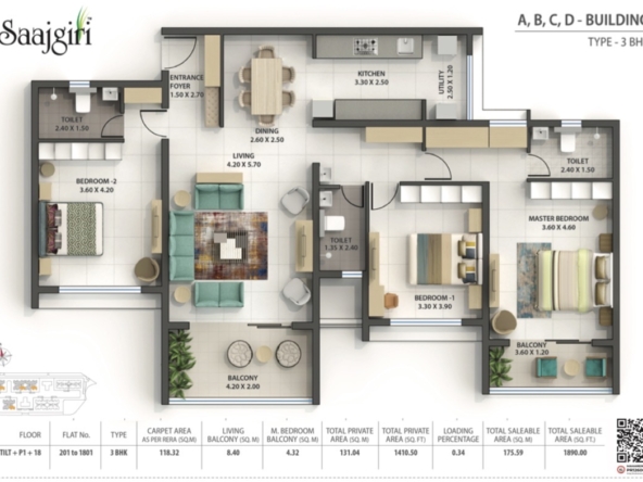 3 bhk flat for sale in saajgiri nanded city pune