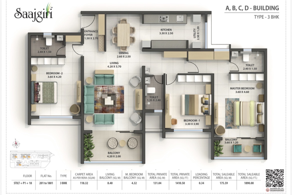 3 bhk flat for sale in saajgiri nanded city pune